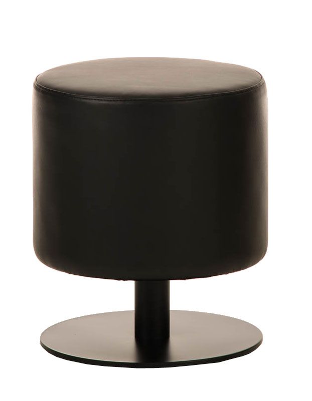 Sitzhocker - Max 2 - Hocker Rundhocker Kunstleder Schwarz 38x38 cm