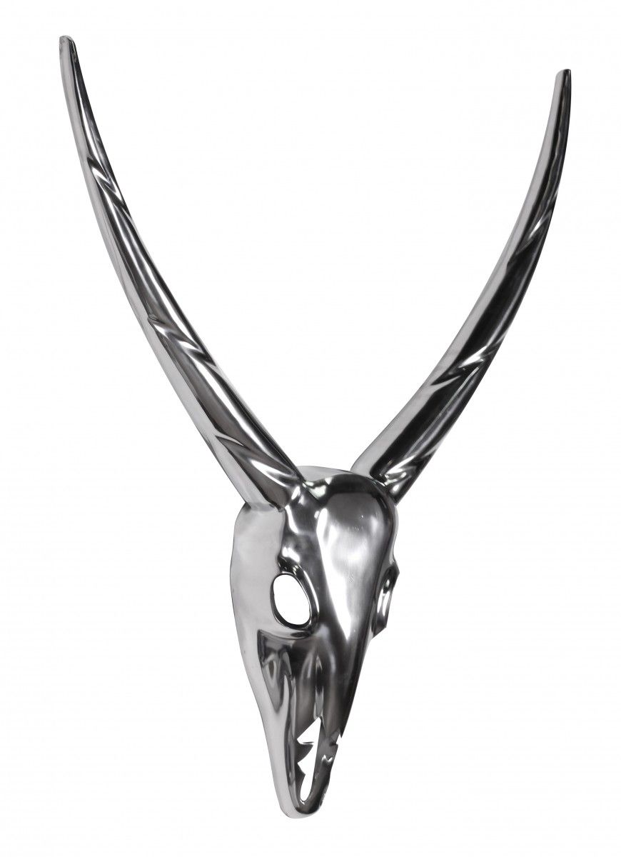Deko Design Wanddekoration Geweih Aluminium Silber