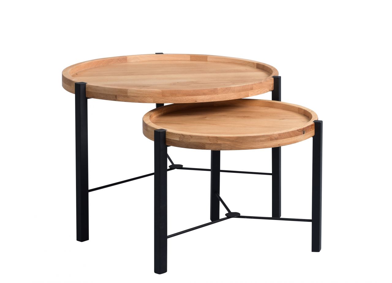 Couchtisch Satztisch 2er Set TIRA Wildeiche furniert