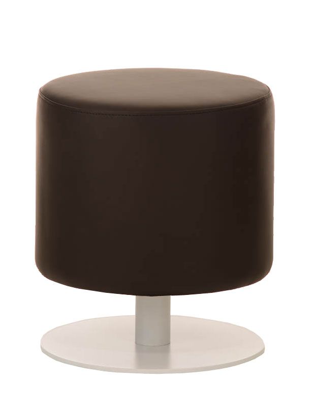 Sitzhocker - Max - Hocker Rundhocker Kunstleder Braun 38x38 cm