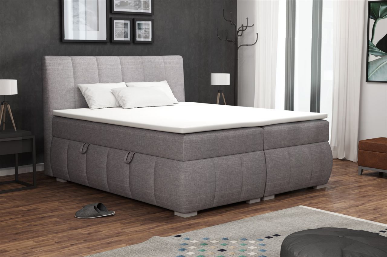 Boxspringbett Schlafzimmerbett VINCENZA 140x200cm inkl.Bettkasten