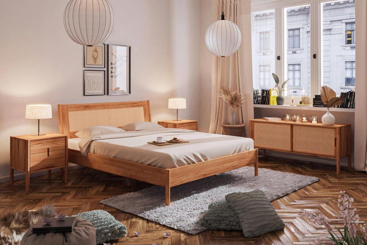 Massivholzbett Schlafzimmerbett SAGA Nr.2 Buche massiv 200x200 cm
