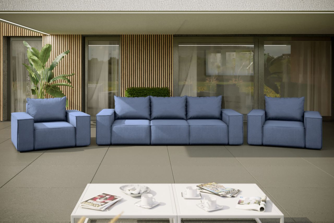 Gartenmöbel-Set GARDENT 3-1-1 wetterfester Stoff NXL Blau