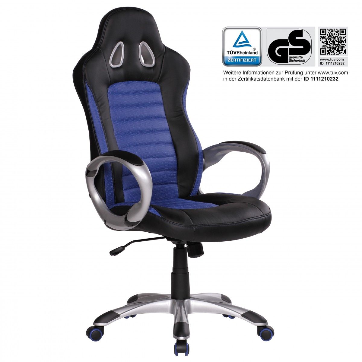 Drehstuhl Bürostuhl Chefsessel SPEED Blau / Schwarz