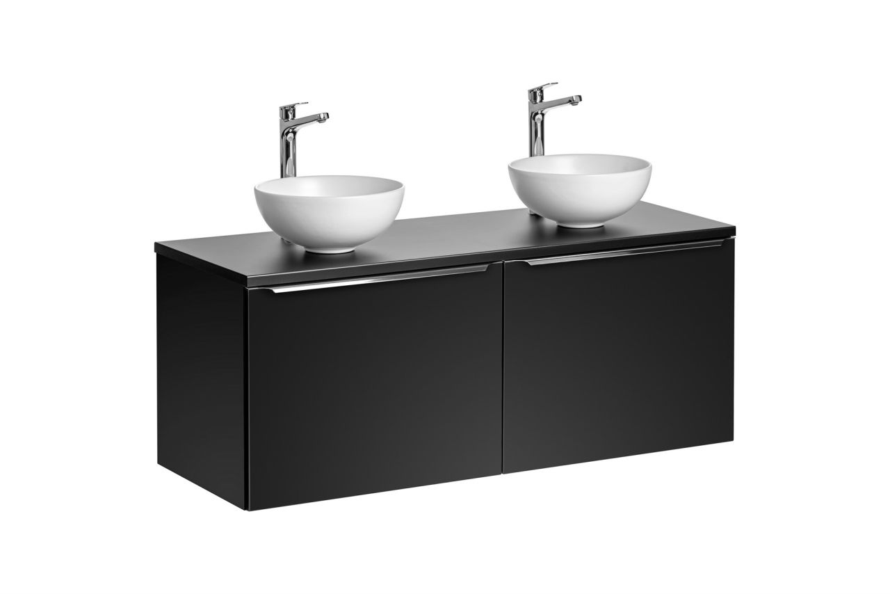 Waschtischunterschrank 4-tlg AKAN 120cm Schwarz matt Variante B inkl. Waschtisch