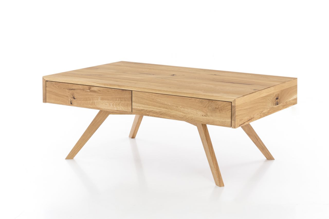 Zeitloser Couchtisch MILAN Wildeiche Massiv geölt 110x75 cm