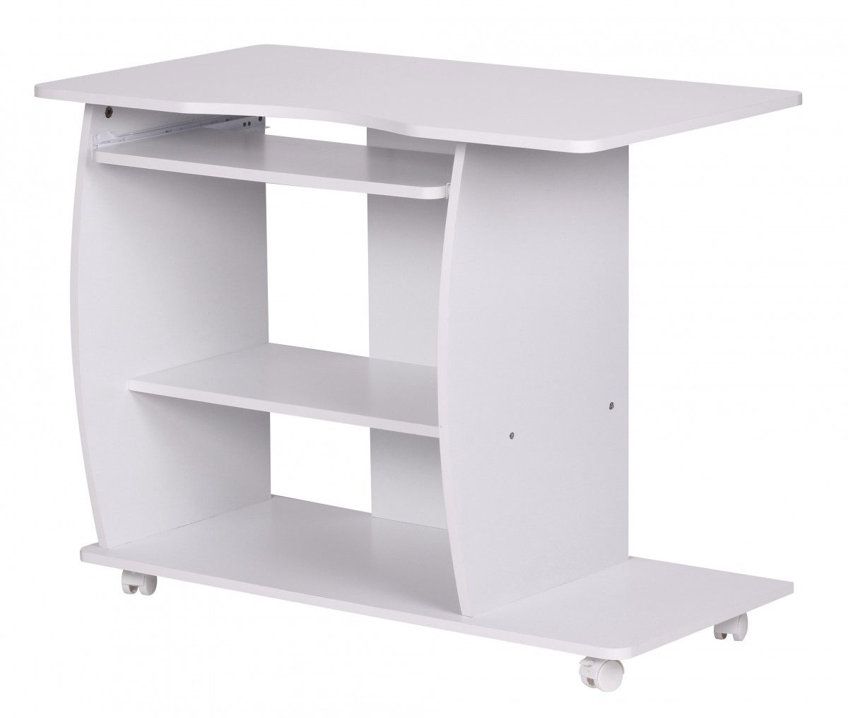 Computertisch - DOLLY - Dekor Weiss mit Rollen 90 cm