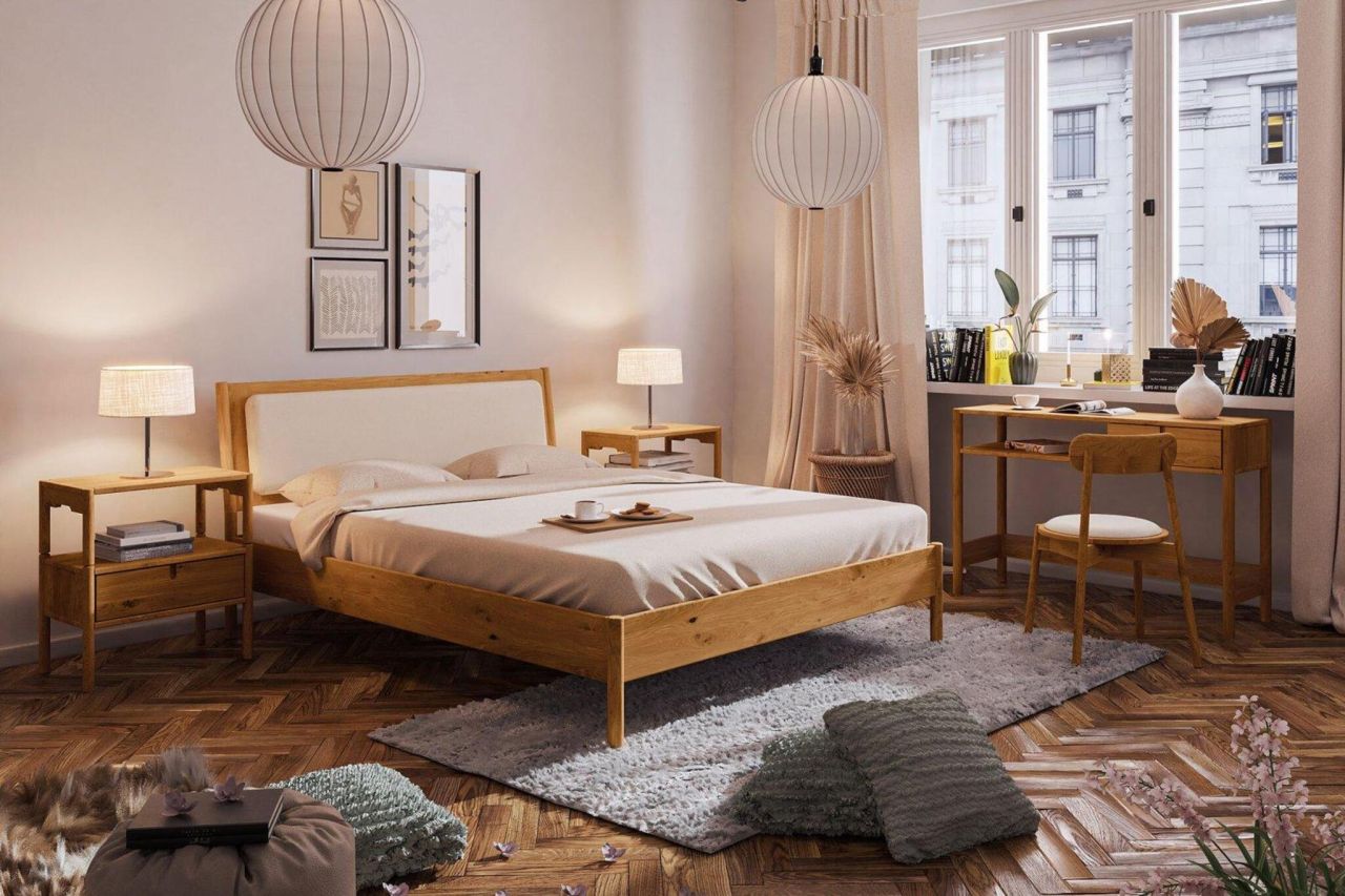Massivholzbett Schlafzimmerbett SAGA Nr.3 Eiche massiv 200x200 cm