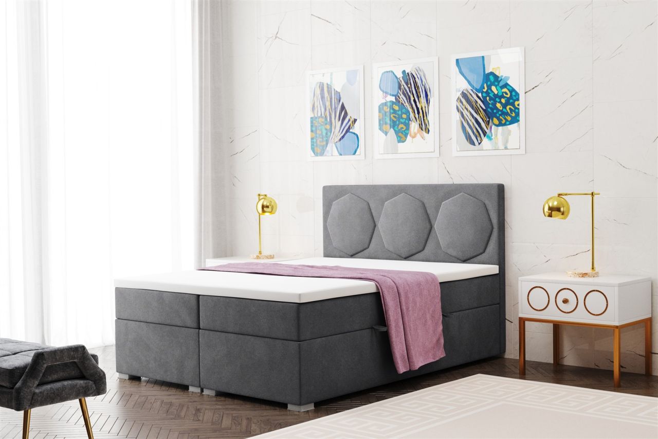 Boxspringbett Schlafzimmerbett TRAVIS 140x200cm in div. Farbvarianten