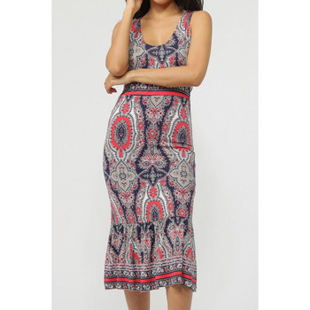 Admas  Kleider Blau Paisley Sommer langes Kleid