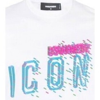 Dsquared Sweatshirt T-Shirt Pixeled Icon Cool Fit Tee blanc