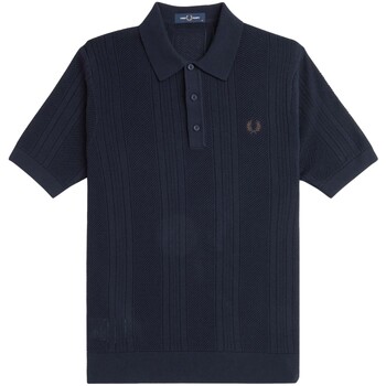 Fred Perry  T-Shirts & Poloshirts Fp Pointelle Panel Knitted Shirt