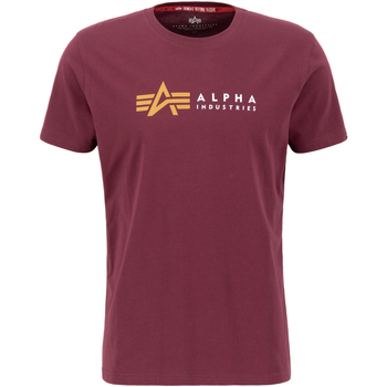 Alpha Industries T-Shirts & Poloshirts Alpha Label T-Shirt - burgundy