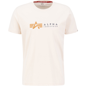 Alpha Industries T-Shirts & Poloshirts Alpha Label T-Shirt - jet stream white