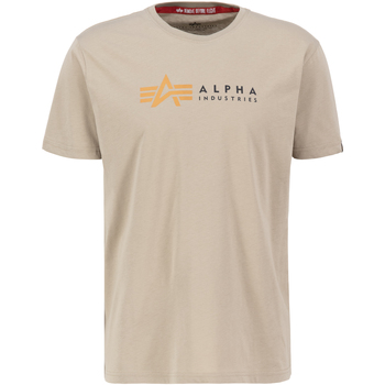 Alpha Industries T-Shirts & Poloshirts Alpha Label T-Shirt - vintage sand
