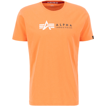 Alpha Industries T-Shirts & Poloshirts Alpha Label T-Shirt PP - tangerine