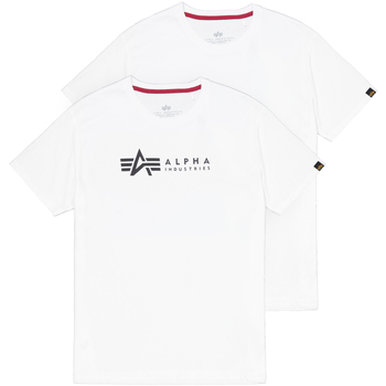 Alpha Industries T-Shirts & Poloshirts Alpha Label T-Shirt 2 Pack - white