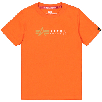 Alpha Industries T-Shirts & Poloshirts Alpha Label T-Shirt K - boost orange