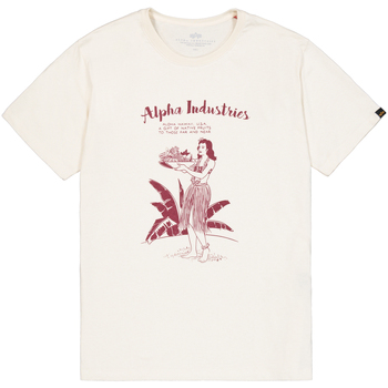 Alpha Industries T-Shirts & Poloshirts Alpha Hawaii T-Shirt - vintage white