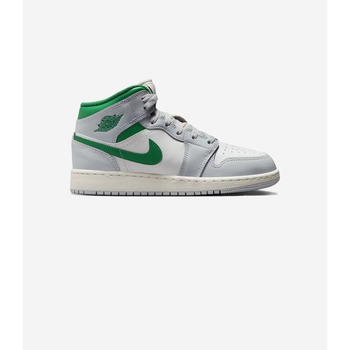 Nike  Turnschuhe Air Jordan 1 Mid White Pure Platinum Pine Green (GS)