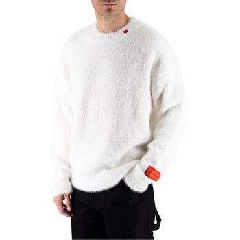 Vision Of Super Pullover Offwhite-Pullover mit aufgesticktem Offwhite-Patch am Hals