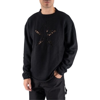 Vision Of Super  Pullover Schwarzer Pullover mit Sternloch Schwarz