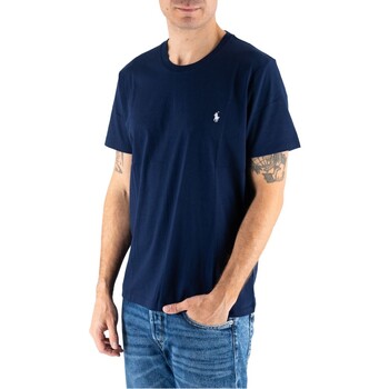 Polo Ralph Lauren  T-Shirt Ralph Lauren Herren-T-Shirt Marineblau Kurzarm mit wei