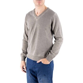 Devid Label  Pullover Helsinki Pullover mit V-Ausschnitt in Taubengrau