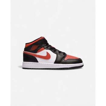 Nike Sneaker Air Jordan 1 Mid Bred Toe Black Fire Red White (GS)