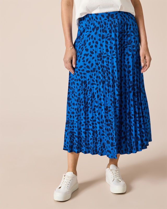 Plissee-Rock mit Animal-Druck
