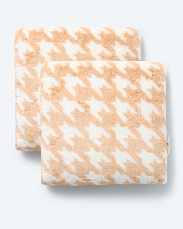 Kissen in Kaninchenfell-Optik, 2tlg.