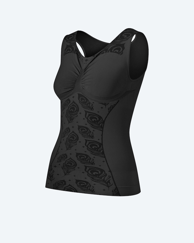 Midi Control Top 'Pfauenfedersilhouette'