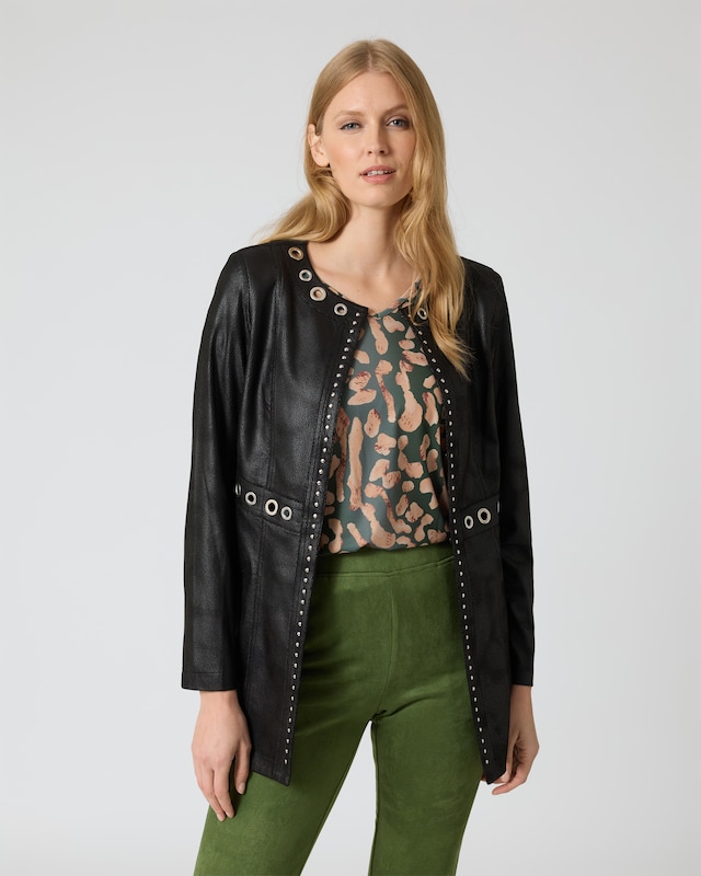 Jacke aus Velourslederimitat