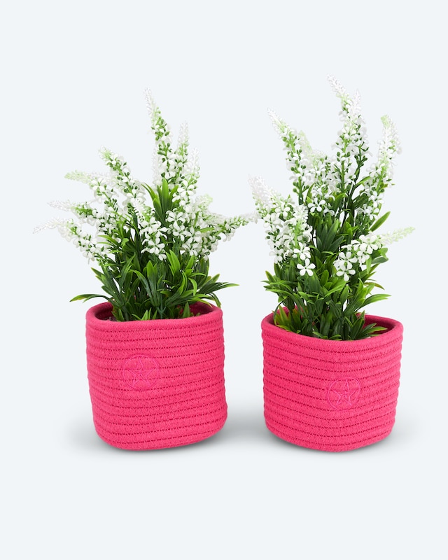 Kunstlavendel im Deko-Korb, 4tlg.