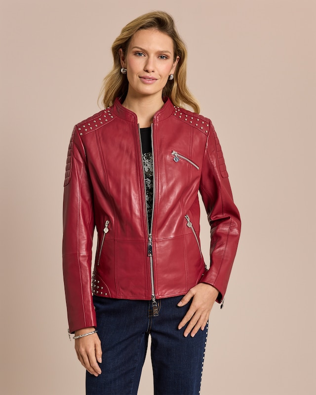 Lederjacke mit Nieten