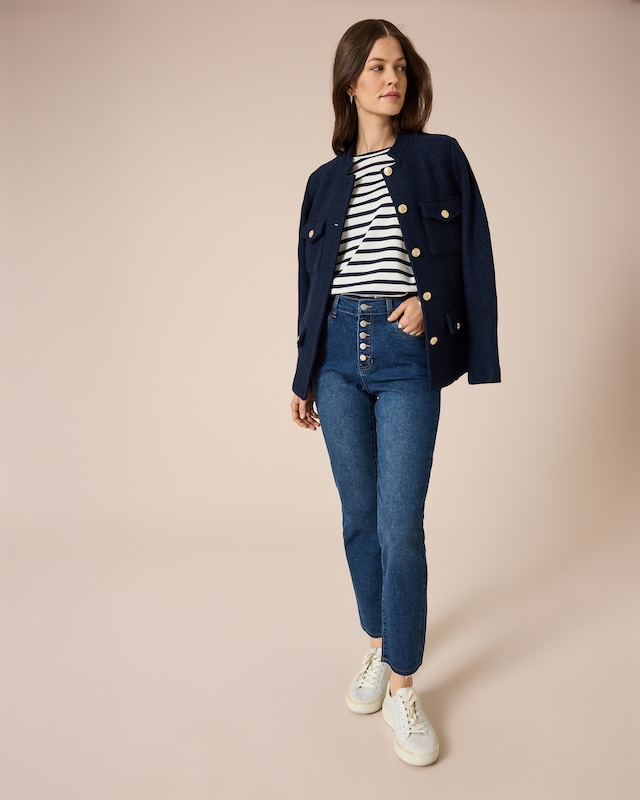 5-Pocket Stretch-Denim geknöpft