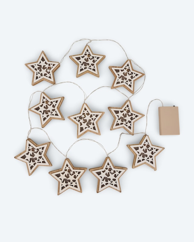 LED-Lichterkette 'Holzsterne'