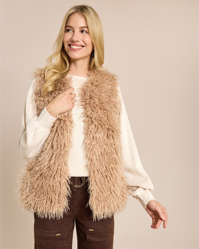Weste mit Fake Fur