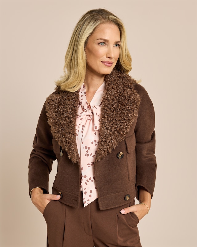 Doubleface Jacke Shearling Kragen