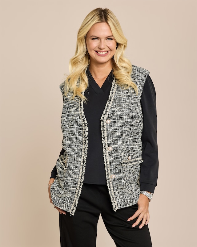 Weste aus Stretch-Bouclé