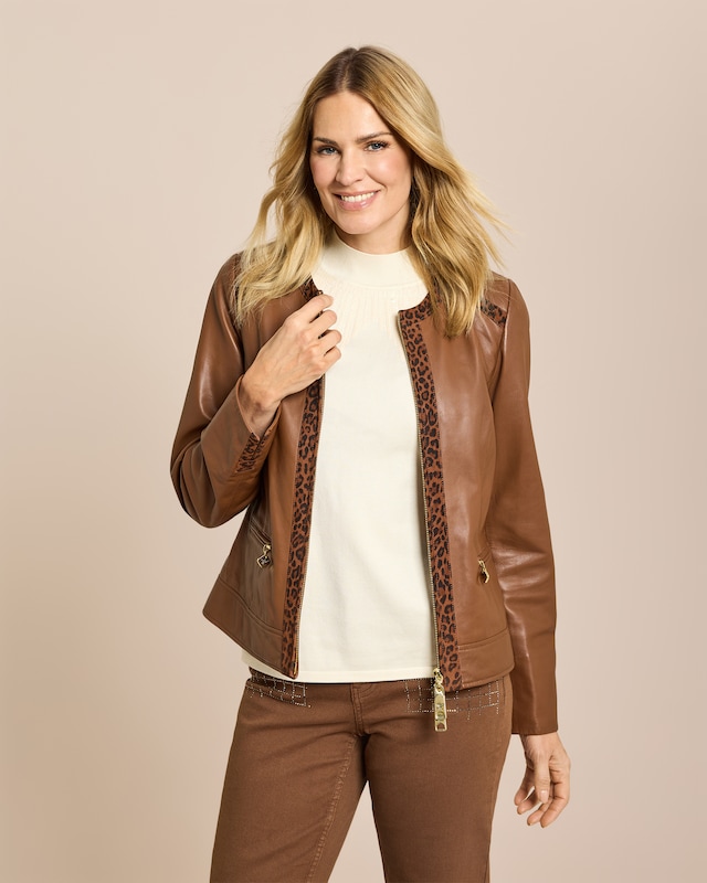 Lederjacke mit Leodetail