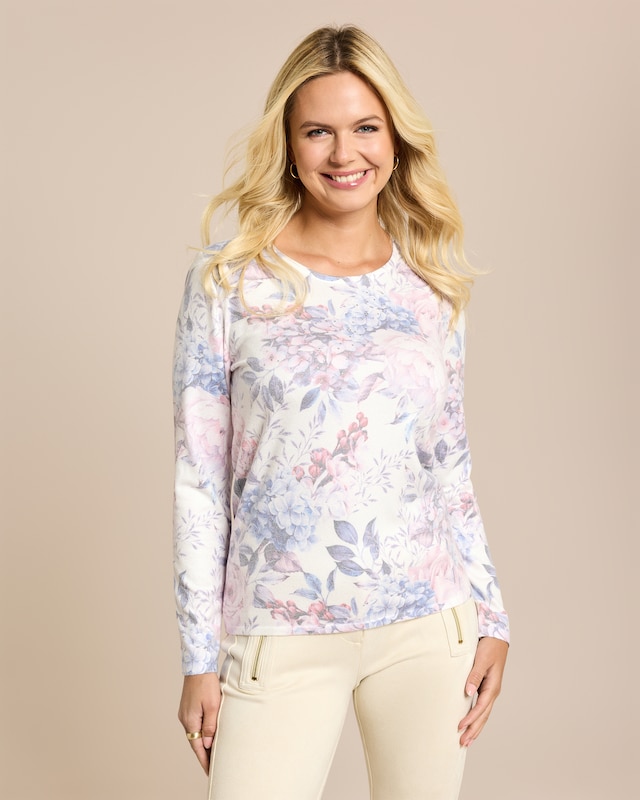 Soft Pullover Hortensien-Rosen-Mix