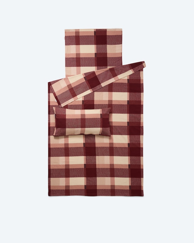 Flanell-Twill-Bettwäsche 'Karo', 3tlg.