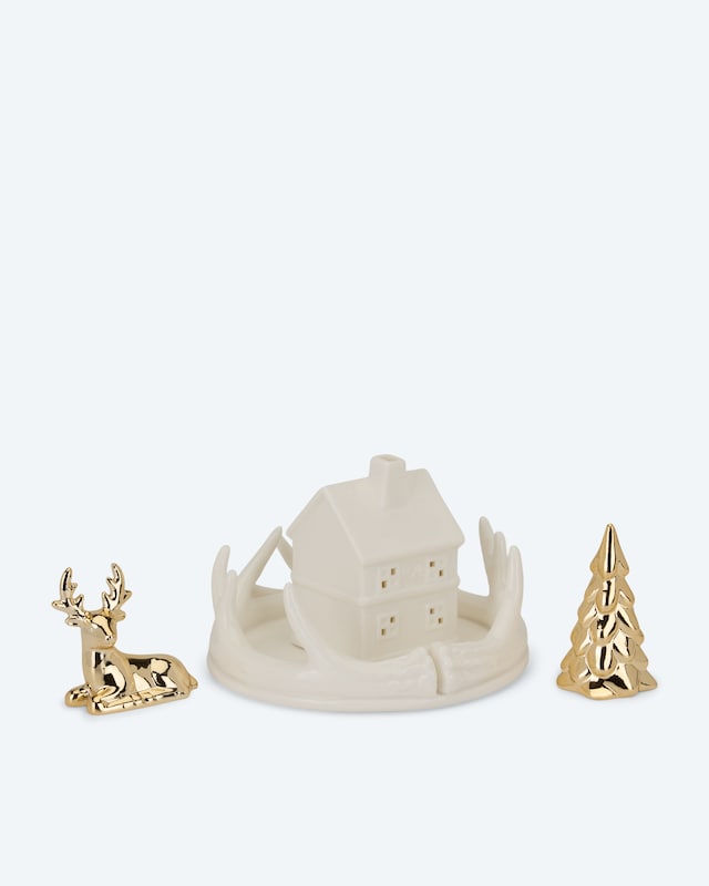 LED-Dekorations-Set aus Keramik, 4tlg.