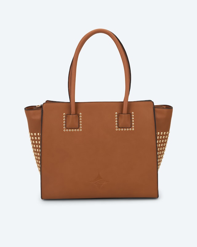 Shopper mit Nieten und Logoprägung