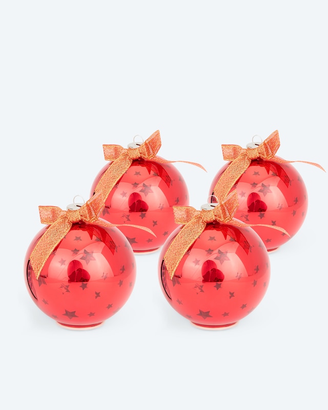 LED-Weihnachtskugeln 'Sterne', 4 Stück