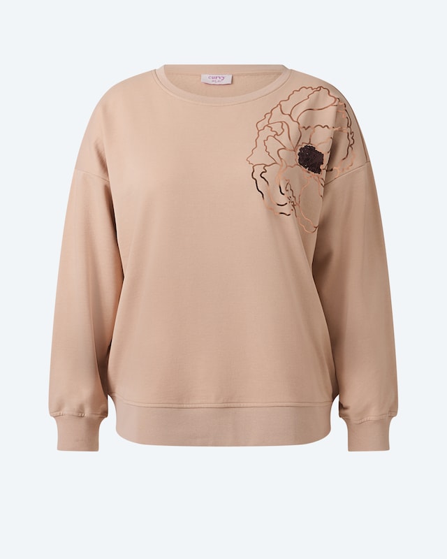Sweatshirt mit Blumenapplikation
