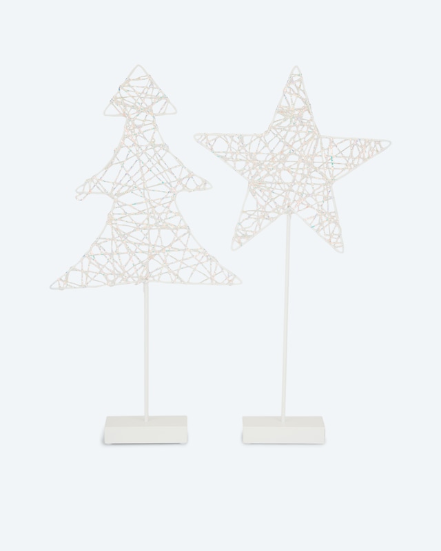 LED-Fenster-Deko Stern & Baum