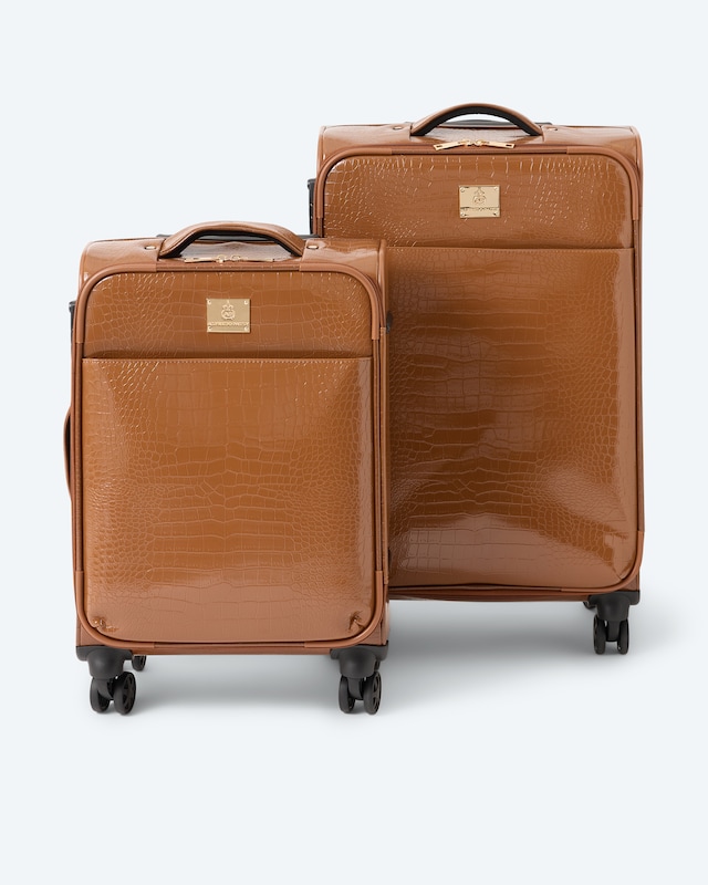 Trolley-Set in Kroko-Optik, 2tlg.