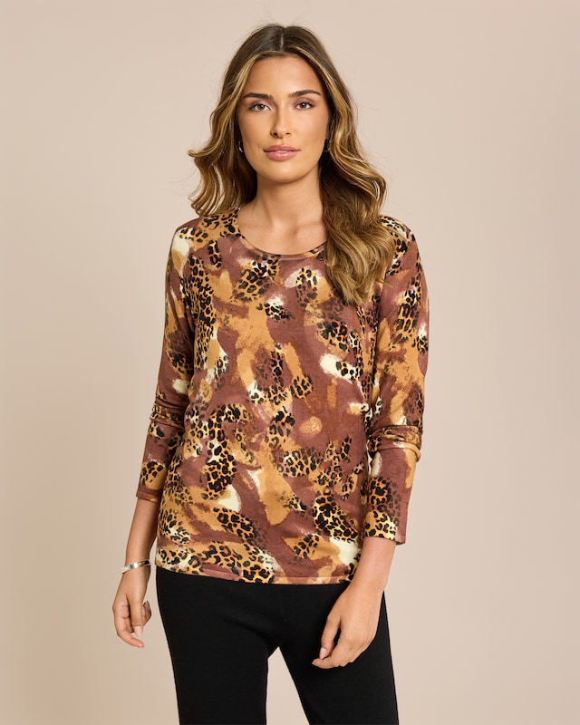 Classic Pullover Animal mit verwischt